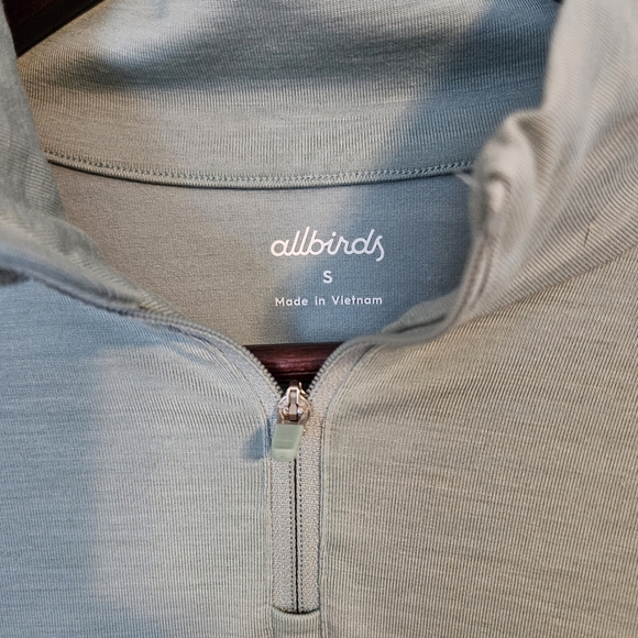 Allbirds Quarter Zip Pullover Natural Run Mid Layer Green Hush Athleisure Casual - Picture 2 of 9